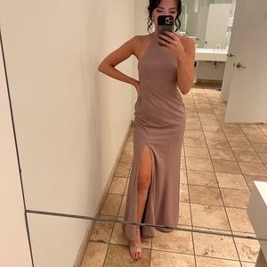 BLHDN Serephina Crepe Maxi Bridesmaid Dress in Lilac Smoke